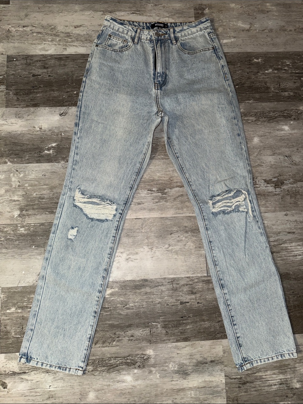 Light Wash Distressed Mom Jeans